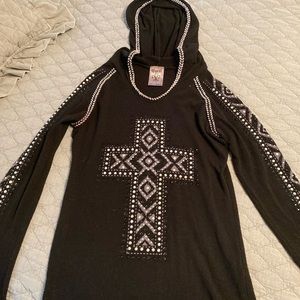 Black long sleeve shirt, size small, made in USA